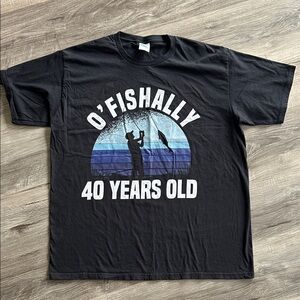 Black Fishing Themed 40 Year Old T-Shirt